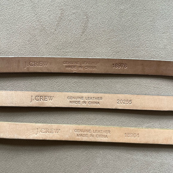 Set of 3 J.Crew Skinny Leather Belts | Metallic & Neutral - gold, silver - Picture 3 of 5